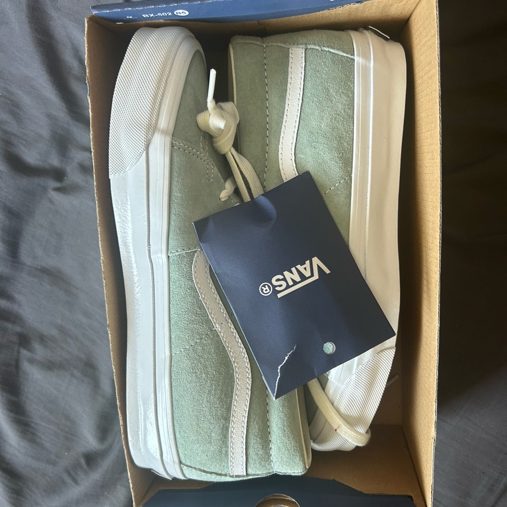 Vans teal and white Canvas Sneakers